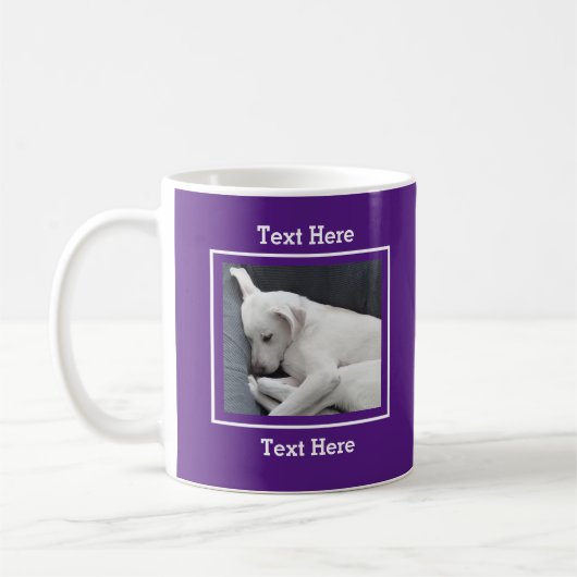Mug Photo de Chien blanc dormant tranquillement violet (Gauche)