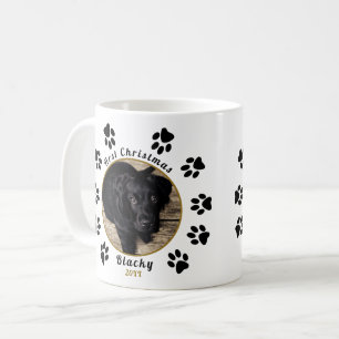 Mug Photo de Chien Empreinte de patte de Noël de Puppy
