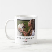 Mug Photo de chien maman nom moderne simple (Gauche)