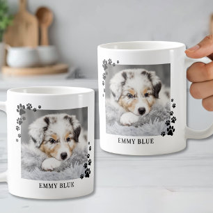 Mug Photo de chien moderne minimaliste empreinte de pa
