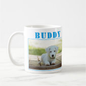 Mug Photo de chien ou animal de compagnie bleu (Gauche)