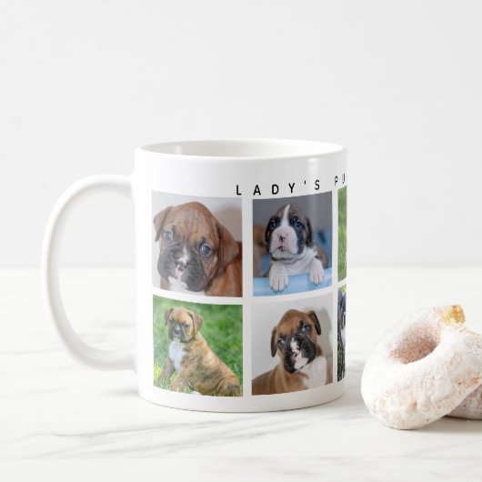Mug photo de chien personnalisé (Avec donut)