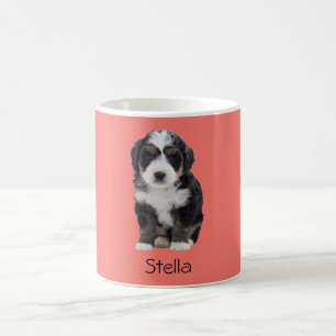Mug photo de chien personnalisé - Corail couché de