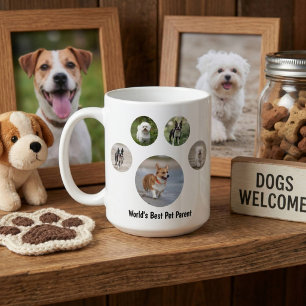 Mug Photo de chien personnalisée en forme d'empreinte 