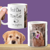 Mug Photo de chien Super Maman Empreinte de patte de c