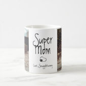 Mug Photo de chien Super Maman Empreinte de patte de c (Centre)