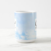 Mug Photo de ciel bleu doux Élégante initiale unique f (Centre)