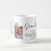 Mug Photo de citation de grand-mère élégante script (Devant gauche)