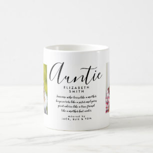 Mug Photo de citation de Tante de script girly élégant