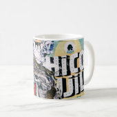 Mug Photo de clôture de papiers déchirés (Devant droit)