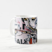 Mug Photo de clôture de papiers déchirés (Devant gauche)
