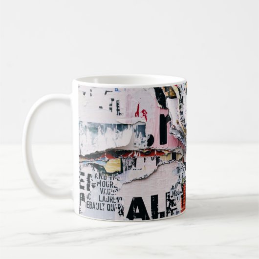 Mug Photo de clôture de papiers déchirés (Gauche)