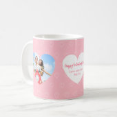 Mug Photo de coeur blanc rose Saint Valentin (Devant gauche)