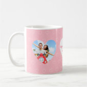Mug Photo de coeur blanc rose Saint Valentin (Gauche)