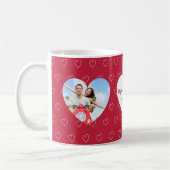 Mug Photo de coeur blanc rouge Saint Valentin (Gauche)