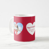 Mug Photo de coeur blanc rouge Saint Valentin (Devant gauche)