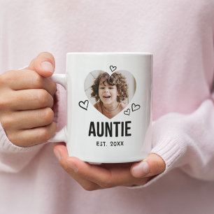 Mug Photo de coeur de la tante esquissée
