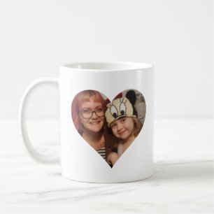 Mug Photo de coeur personnalisée et message pour maman