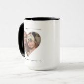 Mug Photo de coeur personnalisée et message pour maman (Devant gauche)