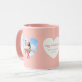 Mug Photo de coeur rose pâle Saint Valentin (Devant gauche)