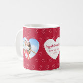 Mug Photo de coeurs blancs rouges pour la Saint-Valent (Devant gauche)