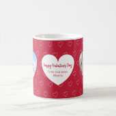 Mug Photo de coeurs blancs rouges pour la Saint-Valent (Centre)