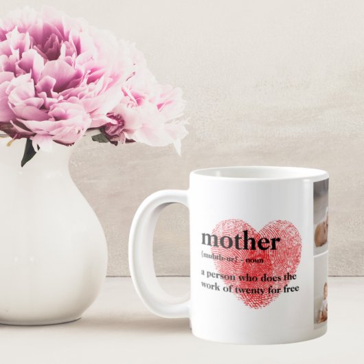 Mug Photo de collage moderne et Red Heart Mother Venin