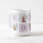Mug Photo de collage moderne Meilleure mère Ever Purpl (Devant gauche)
