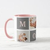 Mug Photo de collection moderne Best Mom Pink & Grey C (Gauche)