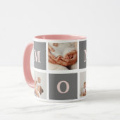 Mug Photo de collection moderne Best Mom Pink & Grey C (Devant gauche)