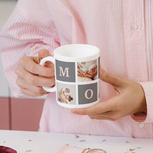 Mug Photo de collection moderne Best Mom Pink & Grey C