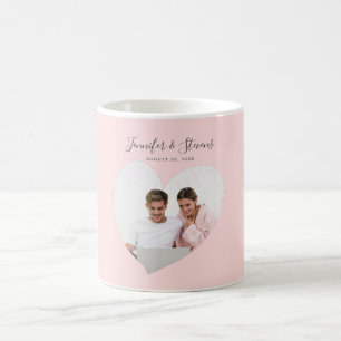 Mug Photo de couple personnalisé Cœur Rose Tendresse A