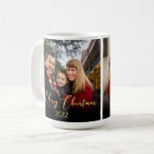 Mug Photo de famille à 2 faces Script Gold de Noël per (Devant gauche)