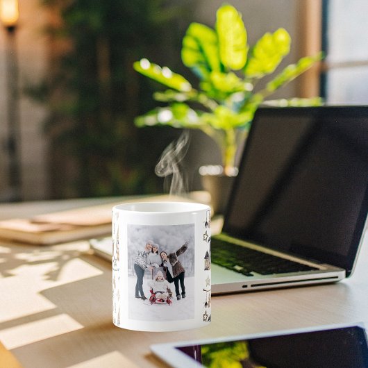 Mug Photo de famille de Noël gnome ferme scandi