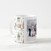 Mug Photo de famille de Noël gnome ferme scandi (Devant gauche)