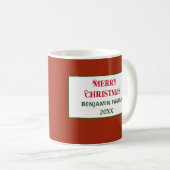 Mug Photo de famille moderne Joyeux Noël Personnaliser (Devant droit)