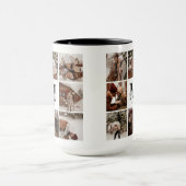 Mug Photo de famille moderne noir et blanc Collage de  (Centre)