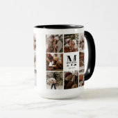 Mug Photo de famille moderne noir et blanc Collage de  (Devant droit)