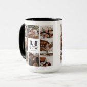 Mug Photo de famille moderne noir et blanc Collage de  (Devant gauche)