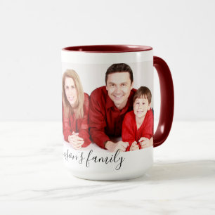 Mug Photo de famille personnalisé moderne & Texte