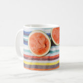 Mug Photo de fermeture des fruits de pastèque en tranc (Devant gauche)