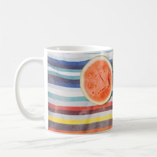 Mug Photo de fermeture des fruits de pastèque en tranc (Gauche)