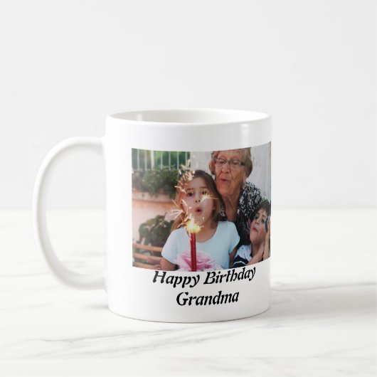 Mug Photo de grand-mère d'anniversaire sur mesure (Gauche)