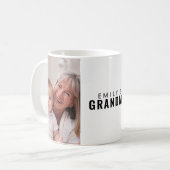 Mug Photo de grand-mère noir blanc 2 (Devant gauche)