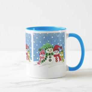 Mug Photo de la famille Snowmen