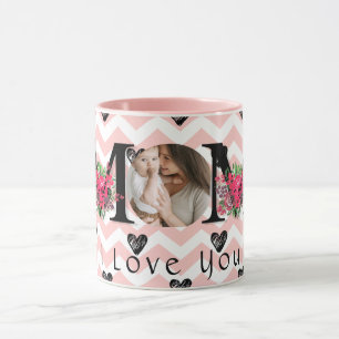 Mug photo de la fête des mères Cute HEART LOVE YOU