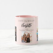 Mug Photo de l'anniversaire ami bleu rose nom (Centre)