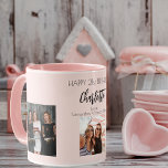 Mug Photo de l'anniversaire ami bleu rose nom<br><div class="desc">Un cadeau d'amis pour le 21e anniversaire d'une femme, célébrant sa vie avec 3 de vos photos d'elle, de ses amis, de sa famille, de son intérêt ou des animaux de compagnie. Personnalisez et ajoutez son nom, son âge de 21 ans et vos noms. Lettres de couleur noire. Arrière -...</div>