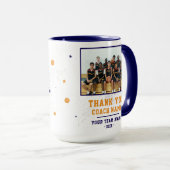 Mug Photo de l'équipe de coach Merci bleu (Devant droit)