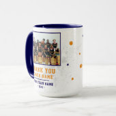 Mug Photo de l'équipe de coach Merci bleu (Devant gauche)